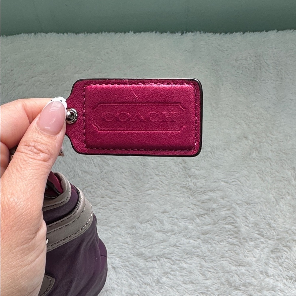 Coach Purple Shoulder Bag Vintage bag with Pink Chain - Picture 5 of 7